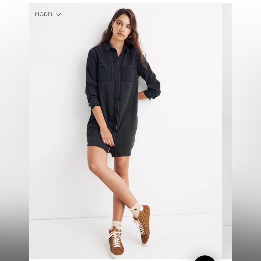 Madewell Black Denim Shirt Dress